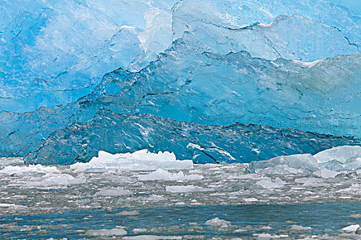 美国,阿拉斯加,恩迪科特湾,蓝色,冰,冰山,画廊