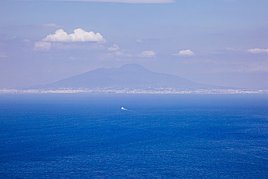 远景,那不勒斯,维苏威火山,卡普里岛,意大利