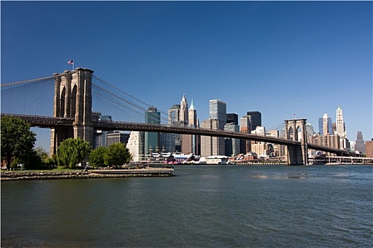 布鲁克林大桥,下曼哈顿,纽约