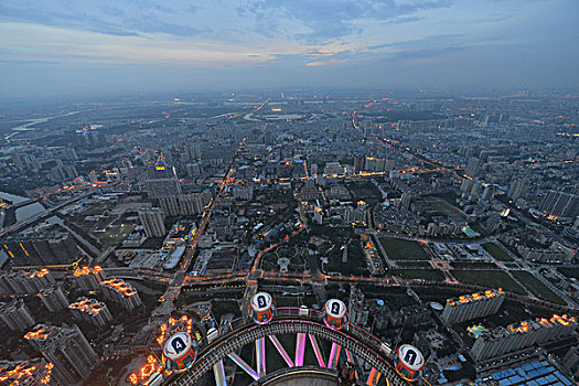 广州电视塔上拍摄广州全景之夜景