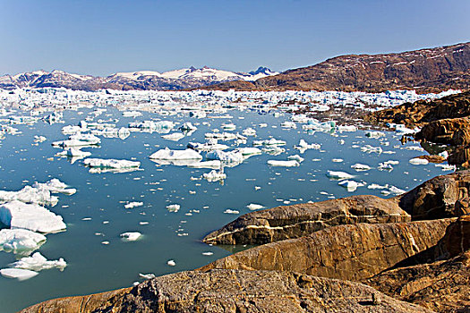 冰,迷宫,峡湾,地区,格陵兰东部,格陵兰,丹麦