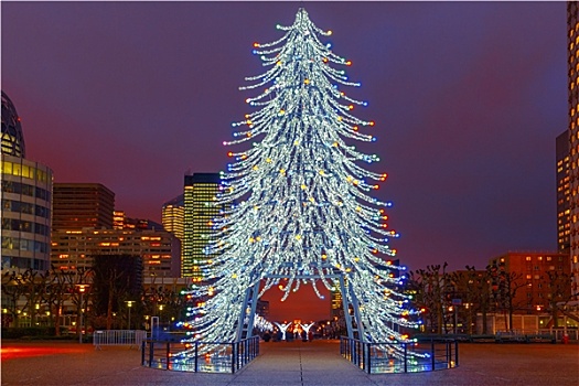 圣诞树,摩天大楼,巴黎,法国