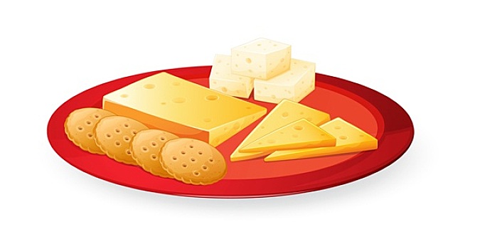 奶酪,饼干,盘子