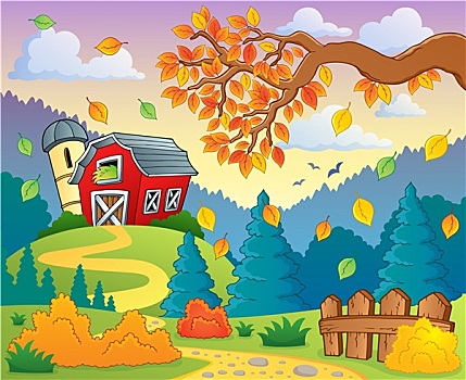 秋天,农场,风景