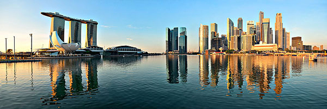 新加坡,天际线,城市,建筑,上方,水