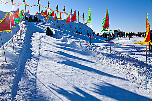 查干湖,滑雪场,冰雪,自然景观,吉林,松原市