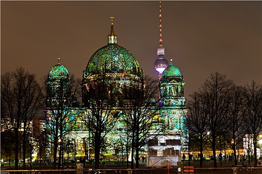 柏林大教堂,节日,光亮,柏林