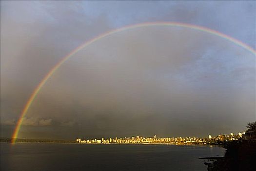 彩虹,上方,温哥华,不列颠哥伦比亚省,加拿大