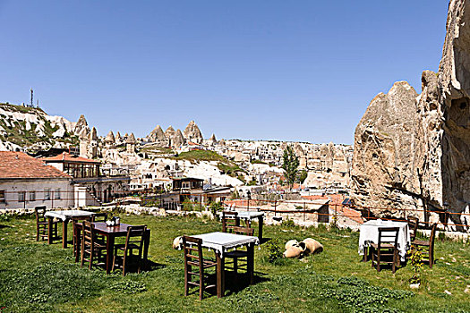 城镇,卡帕多西亚,土耳其,户外用桌,酒店
