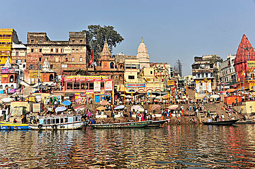 船,恒河,河,瓦腊纳西,贝拿勒斯,北方邦,印度,南亚