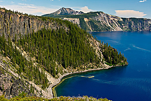 边缘,火山湖,板条箱,湖,国家公园,俄勒冈,美国