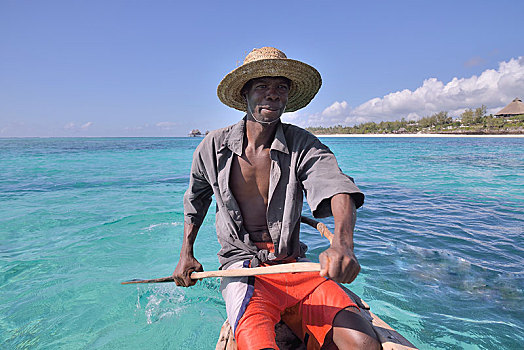 渔民,船,海滩,桑给巴尔岛,坦桑尼亚,非洲