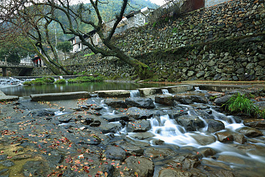 小溪,老房子,山泉,流水