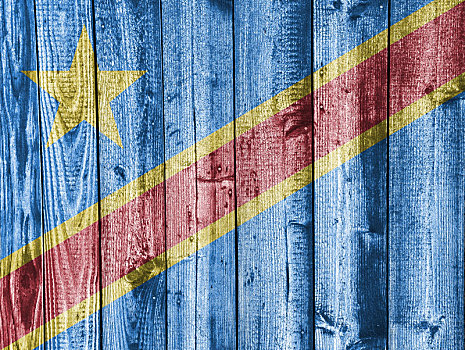 刚果,旗帜,风化,木头