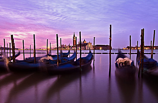 意大利,威尼斯,小船,晨光