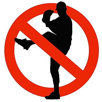 棒球手,剪影,交通,禁止,标识