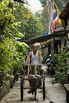 狭窄,小路,曼谷,泰国,一月,2007年