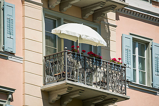 露台,阳伞,瑞士,欧洲