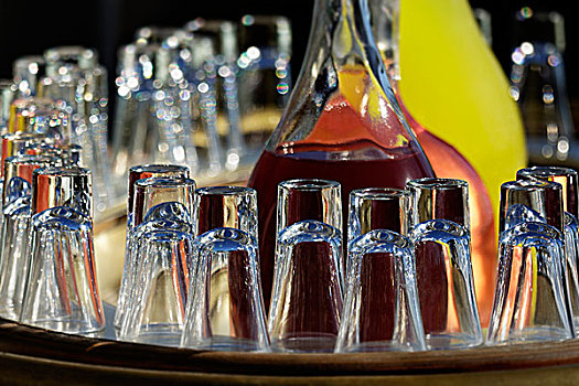 玻璃杯,正面,玻璃瓶,果汁,伊斯坦布尔,土耳其,亚洲