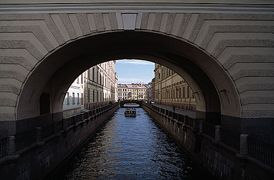 拱道,上方,运河,圣彼得堡,俄罗斯