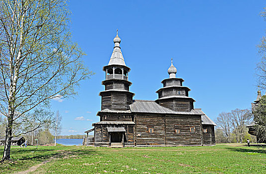 木质,教堂,博物馆,建筑,诺夫哥罗德,俄罗斯