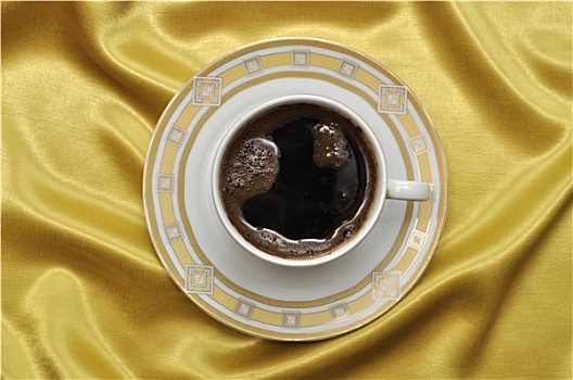 咖啡杯,金色,丝绸