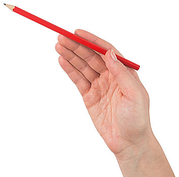 握着,红色,铅笔