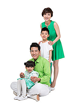 快乐的绿色环保家庭