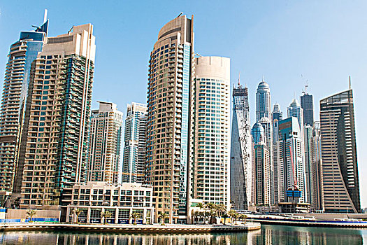 现代,摩天大楼,迪拜,阿联酋