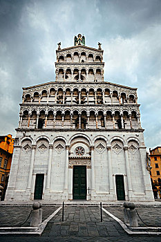 教堂,钟楼,建筑,特写,卢卡,意大利