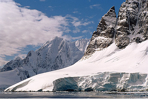 冰河,山峦,南极半岛