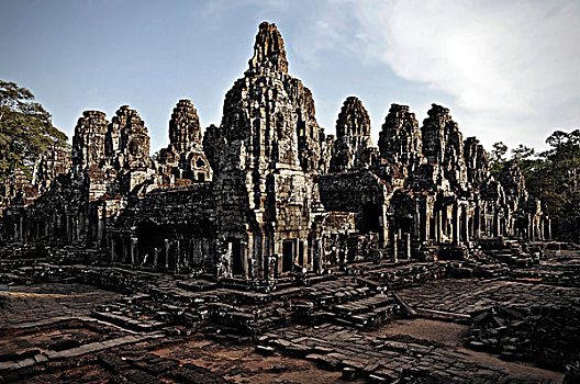 巴雍寺,庙宇,吴哥,寺院,收获,柬埔寨,东南亚,亚洲