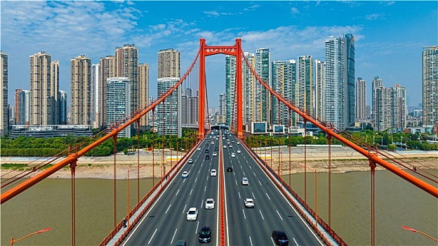 中国武汉鹦鹉洲长江大桥细节特写