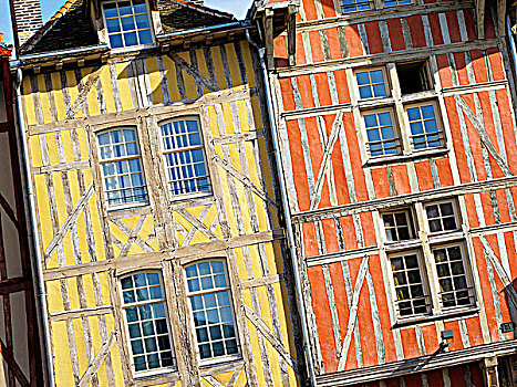 法国,香槟阿登大区,特鲁瓦,半木结构房屋