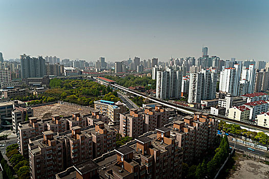 俯视,上海,中国