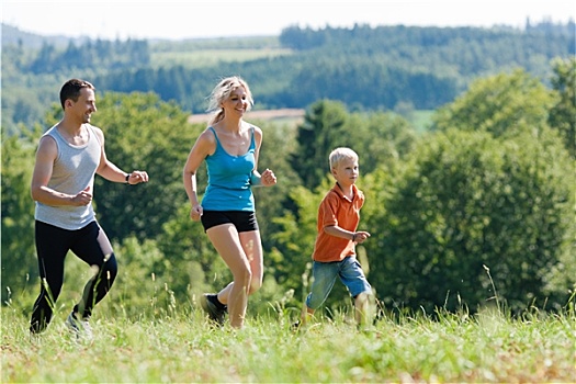 家庭,运动,慢跑