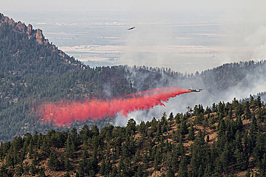 美国,北美,科罗拉多,漂石,旗杆,火,飞行员,落下,森林火灾