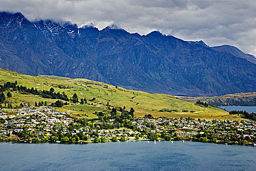 新西兰,南岛,皇后镇,风景,城市,山,湖,画廊
