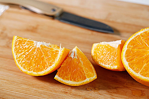 新鲜切开的水果,橙子