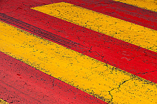 人行横道,路标,黄色,红色,线条