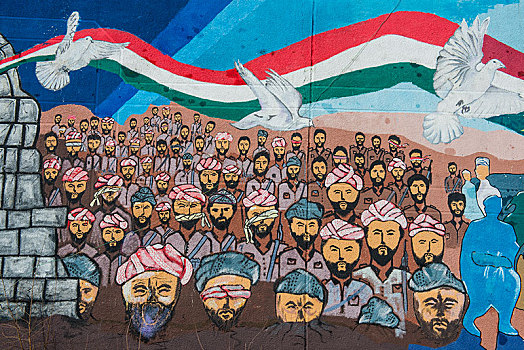 壁画,战争,伊拉克,库尔德斯坦,亚洲