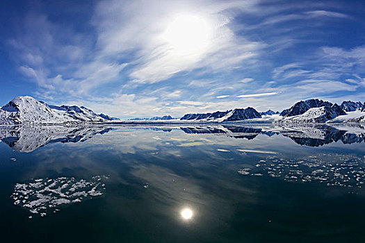 浮冰,漂浮,峡湾,摩纳哥,冰河,斯匹次卑尔根岛,挪威