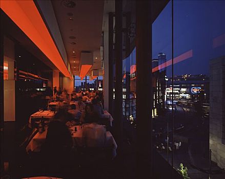 餐馆,夜晚,红色
