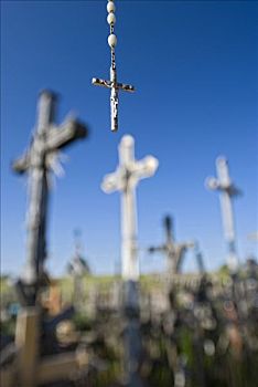 小,耶稣十字架,微距,山,希奥利艾,立陶宛,欧洲