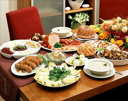 桌子,复活节食品,波兰