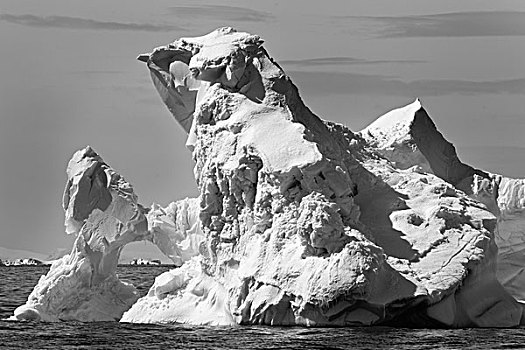 南极,阳光,拱形,冰山,漂浮,海峡,靠近,布拉班特,岛屿,南极半岛