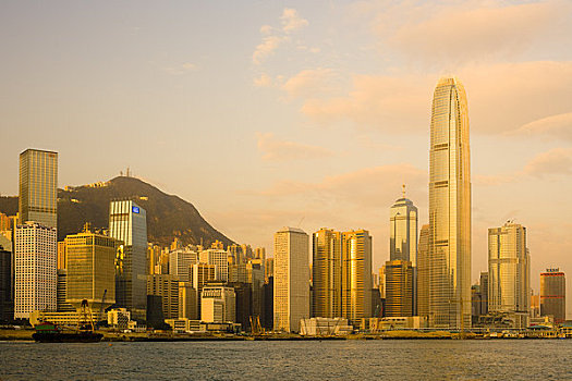 国际金融中心,香港岛,天际线,维多利亚港,香港,中国