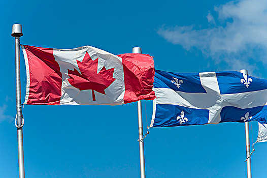加拿大,魁北克省,旗帜,左边,右边