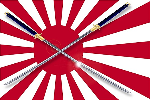 日本,旗帜,剑