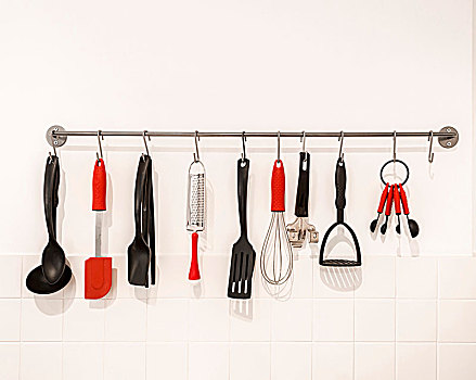 黑色,红色,厨具,钩
